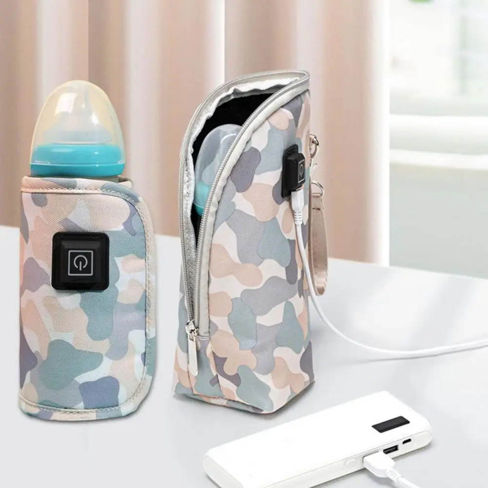 Baby Milk Warmer Digital Display Baby Bag USB Nursing Bottle Heater Portable Baby Bottle Warmer Thermal Bag for Travel Outdoor