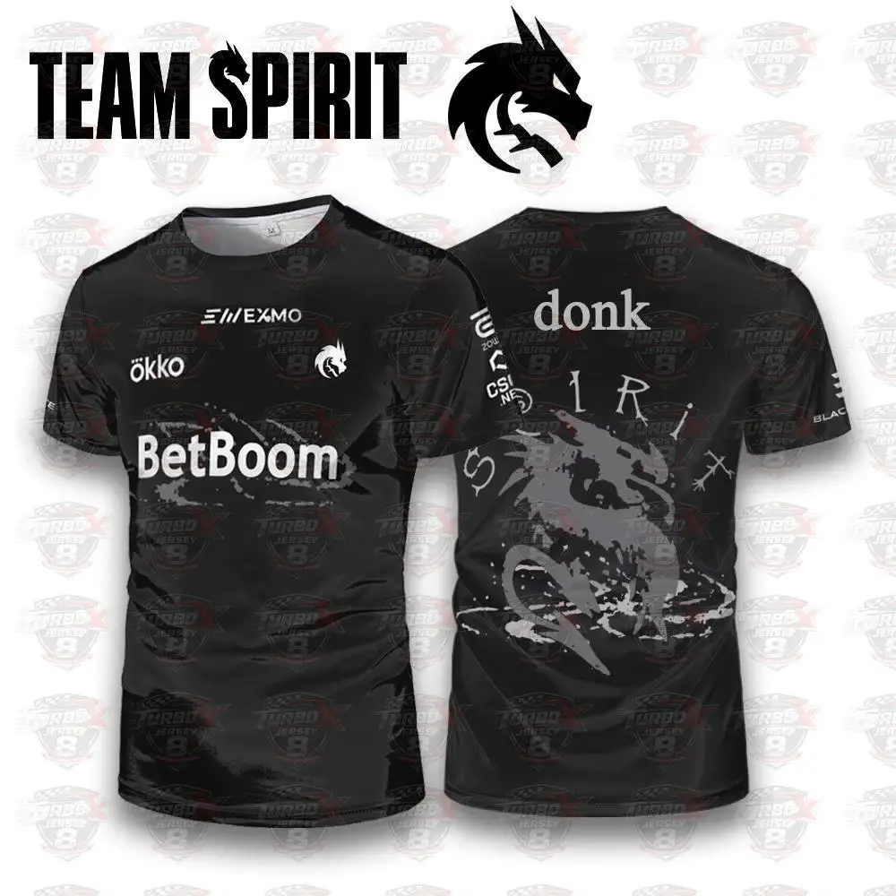 Team Spirit Donk  Magixx Jersey 25-26 Cs2 Esports Club Custom Player Training Uniform  Unisex Short-sleeved Crew Neck T-shirt