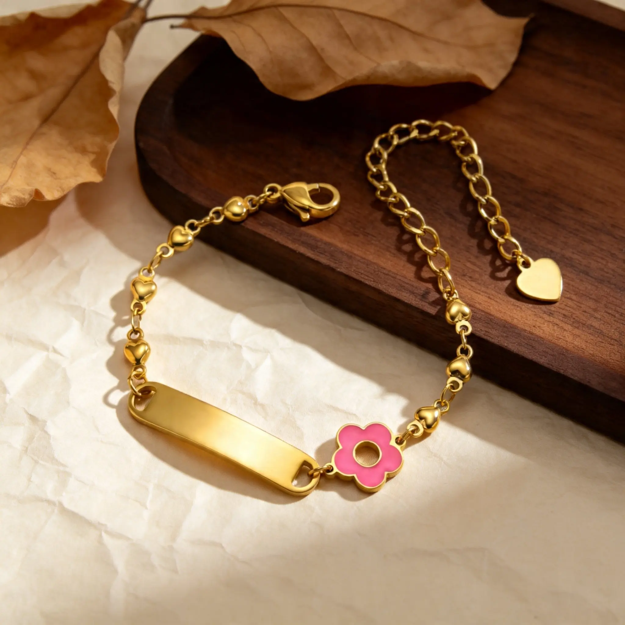 

Personalized Baby Name Bracelet 18K Gold Plated Customized ID Bracelets for Girls Boys Custom Text Bracelet New Born Gift