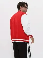 Men's Number 23 Pattern Varsity Style Baseball Jacket, Trendy Confy Loose Jacket