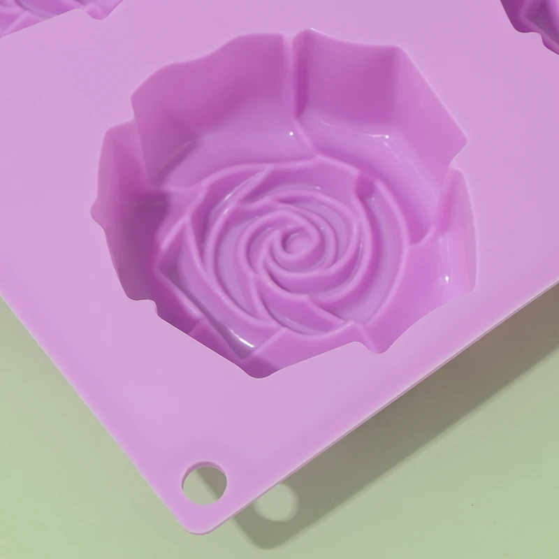 Silicone Mold Rose Flower Shaped Chocolate Mold 6 Cavity baking Fondant Dessert Flower Cake Decorative Baking Tool Ice Tray