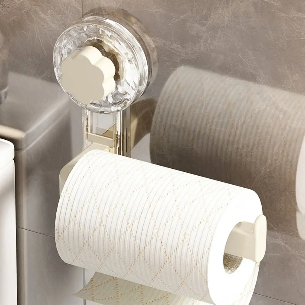 

Wall Mounted Suction Cup Tissue Holder Reusable Stable Tissue Rack Waterproof Plastic Toilet Paper Holder Home