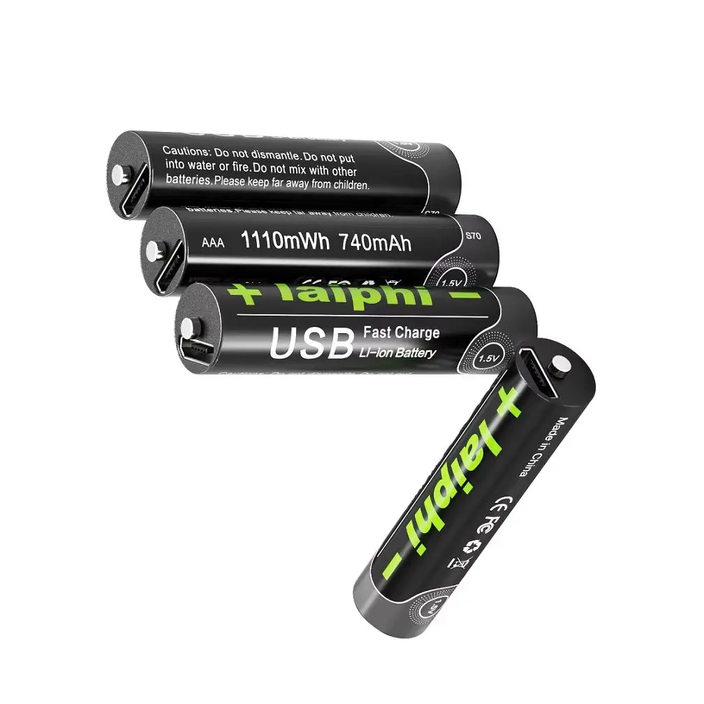 USB data cable+AAA Rechargeable Batteries USB Lithium-ion 1100mWh 1.5V AAa Rechargeable Batteries 1.5V AAA Battery