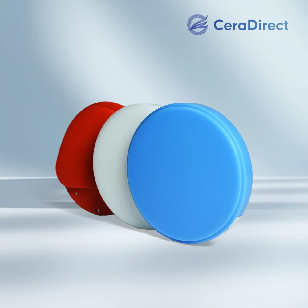 

98mm WAX Disc Open System Blocks Set - 5 Pieces in White Red Blue for CAD/CAM Dental Applications