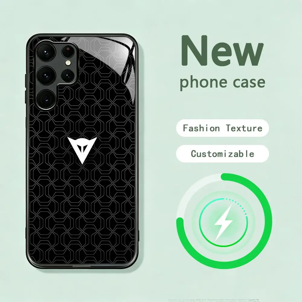 Funda Magnética de Vidrio para Teléfono con Logotipo de Marca de Lujo Dainese, para Samsung S26 S25 S24 S23 S22 S21 S20 Plus Ultra Note20