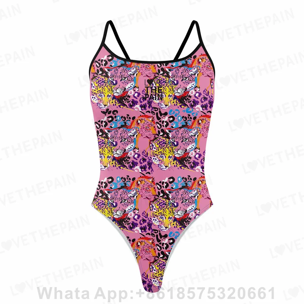 

Love The Pain 2022 Summer Ladies Sleeveless One Piece Sexy Swimsuit Professional Athletic Competition Training Quick Dry Sports