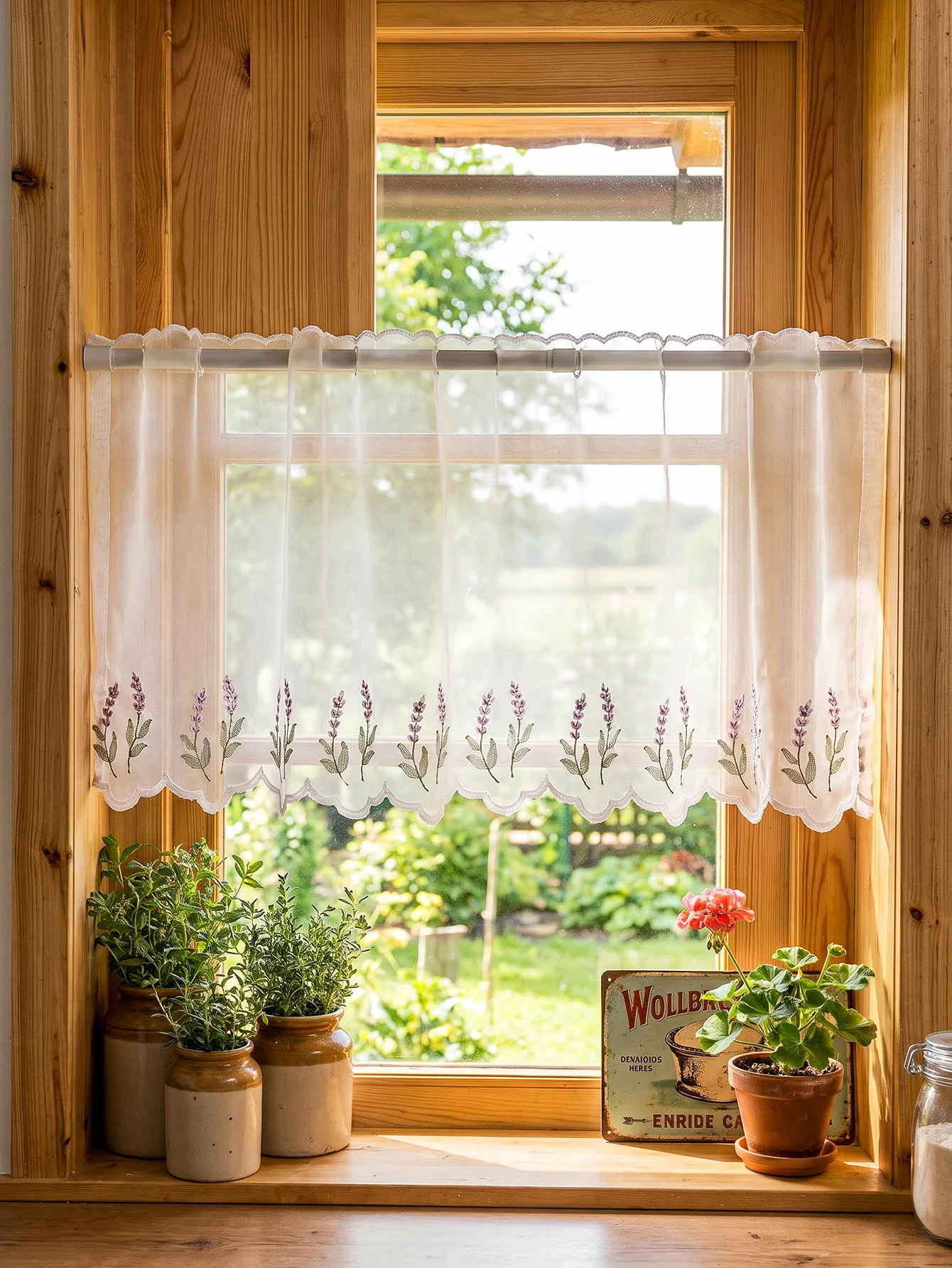ستارة شفافة بلون أبيض فاتح مع - مراجعة Embroidery Kitchen وسعره
