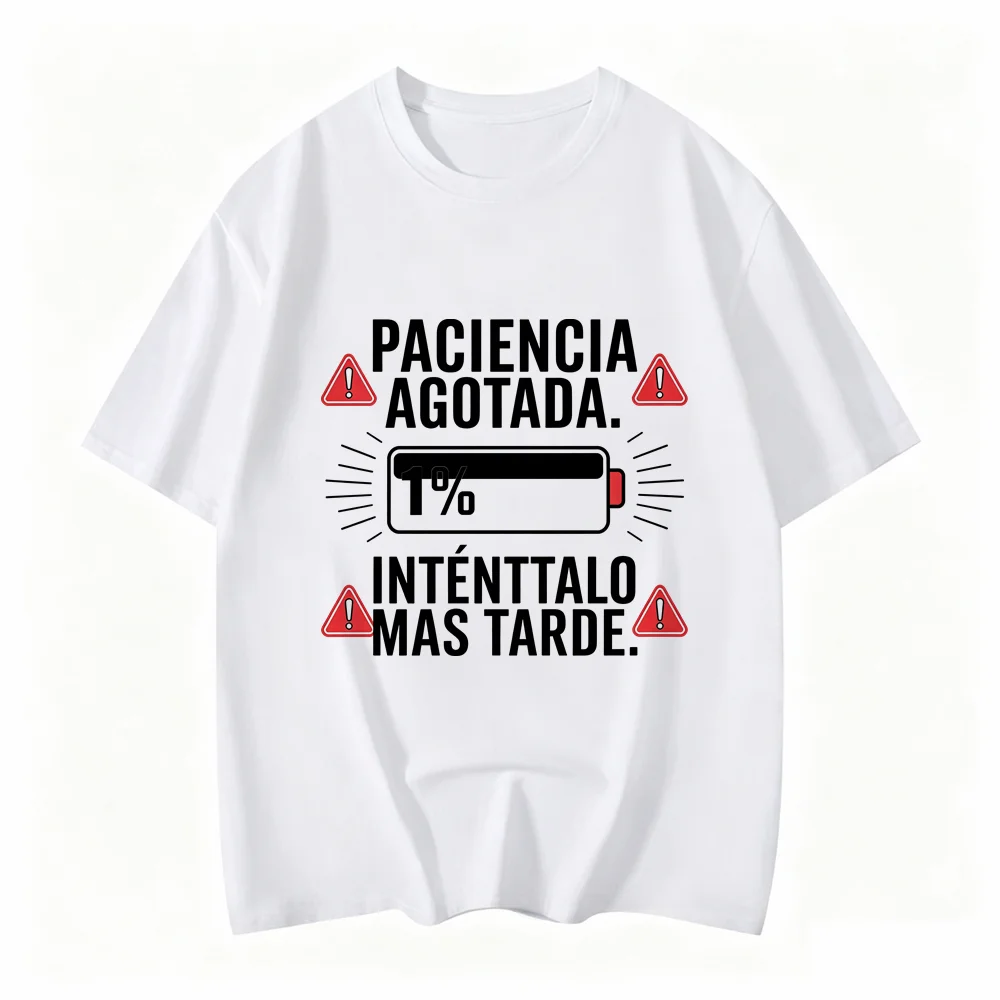 PACIENCIA AGOTADA 1% INTÉNTALO MÁS TARDE.Letter Print Women's T-shirt Short Sleeve Crew Neck Casual Top For Summer Spring
