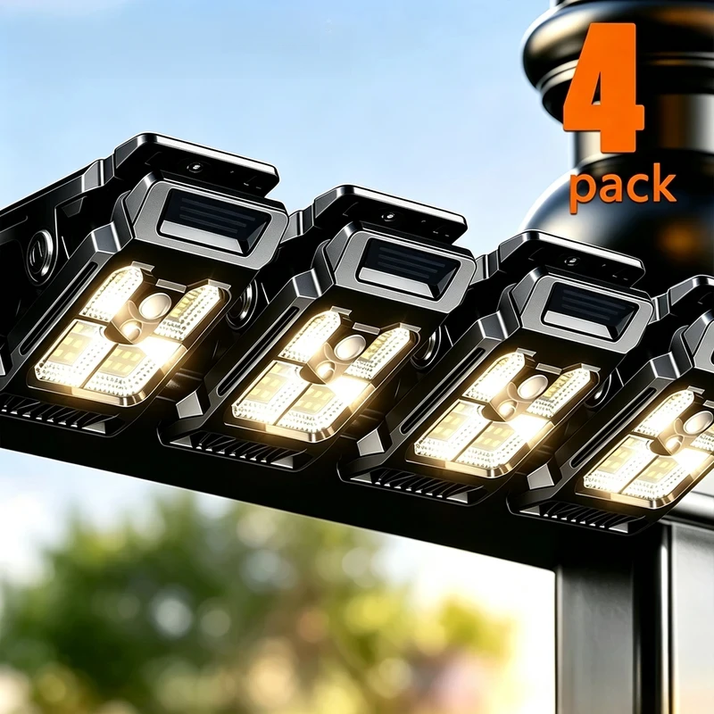 14Pcs Solar Clamp Motion Sensor Light Outdoor Waterproof LED Lamp 3 Modes For Garage Fence Wall Camping