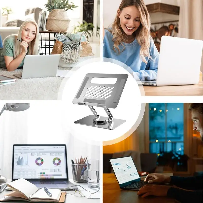 Tablet Stand Adjustable Aluminum Alloy 360 Rotation Laptop Tablets Folding Stand Support For 11 To 17.3 Inches Laptops