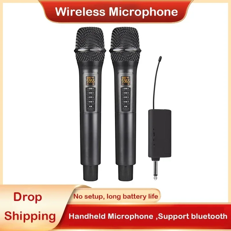 

Professional UHF Wireless Microphone Handheld Bluetooth Karaoke Micro Phone Recording Studio Home Party Singing for Car Speaker