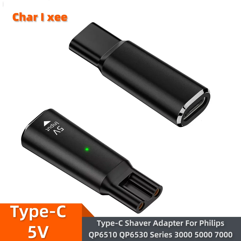 5V Type-C Shaver Adapter Charging Converter for Philips QP6510 QP6530 Series 3000 5000 7000 Electric Beard Trimmer