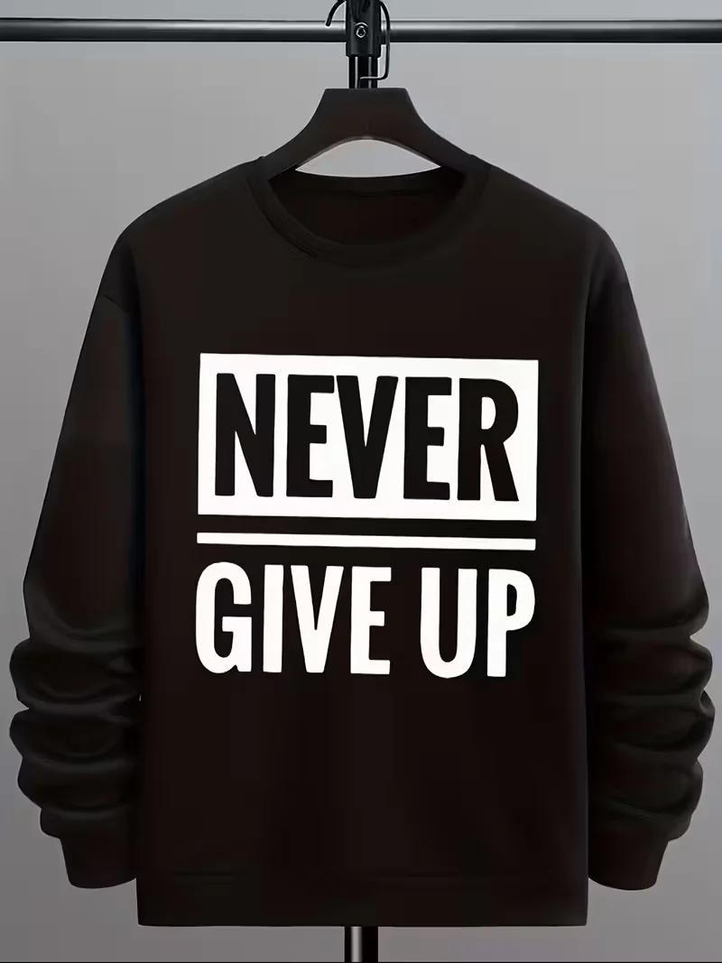 سويت شيرت رجالي برقبة دائرية، طباعة جرافيك مضحكة، هوديي برقبة دائرية للشارع الأسود للارتداء اليومي الكاجوال، أكمام طويلة لعيد الميلاد