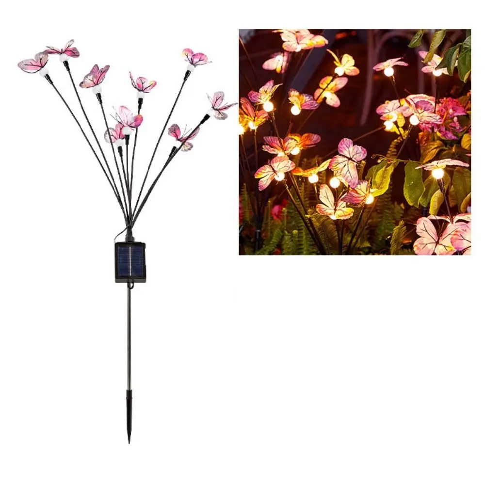 

6/9 Head Butterfly Solar Garden Lights 8 Light Modes Waterproof Flower Solar Lawn Lights LED Lights Smart Sensor