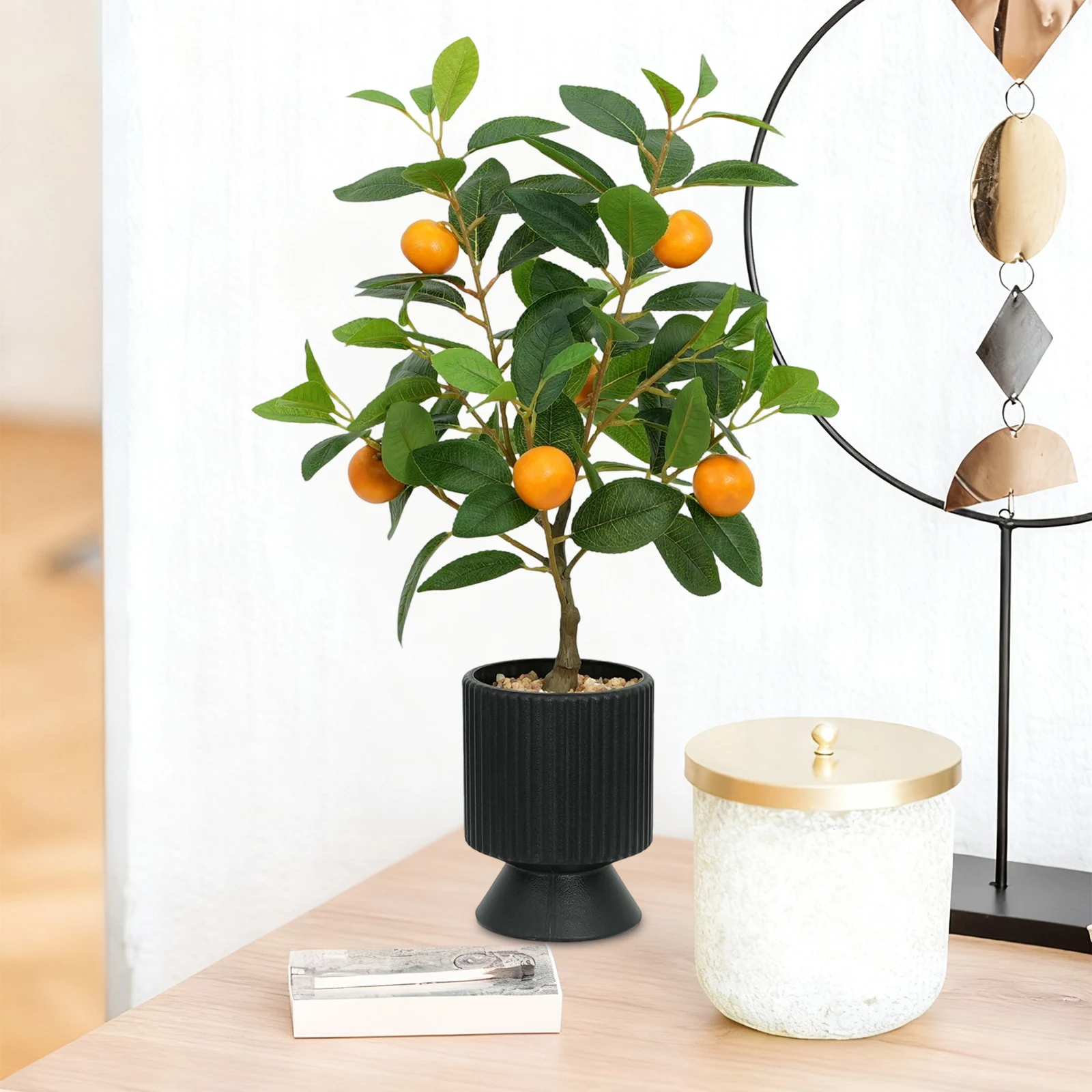

Family Artificial Orange Tree Indoor Living Room Desktop Realistic Tree Decoration Home Exquisite Faux Orange Tree Ornament