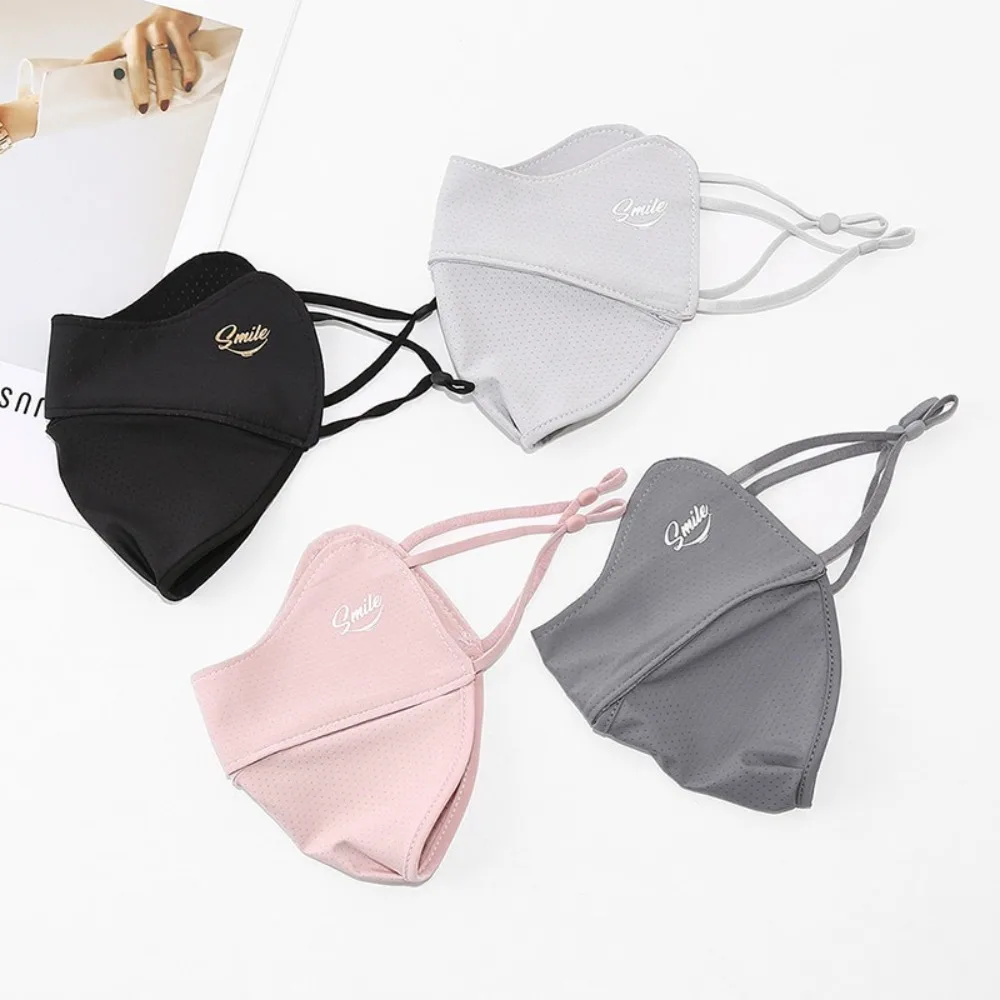 Nova máscara de seda gelo respirável anti-uv lavável protetor solar máscara de malha à prova de poeira equitação máscara facial proteger os cantos dos olhos