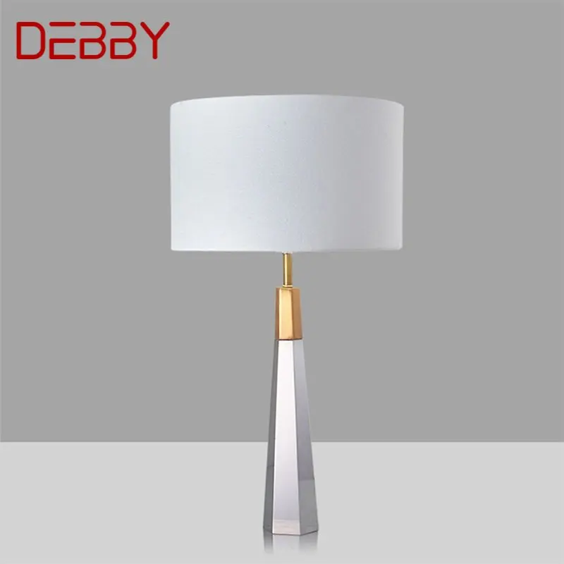 

DEBBY Modern Table Lamps For The Bedroom Design E27 White Crystal Desk Light Home LED Decorative For Foyer Bedside Office