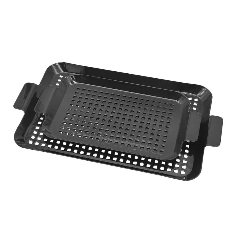 

Сковорода-гриль для приготовления пищи в помещении, 2X топпер для гриля, сковорода для гриля с антипригарным покрытием, посуда для кемпинга, для использования в помещении и на открытом воздухе