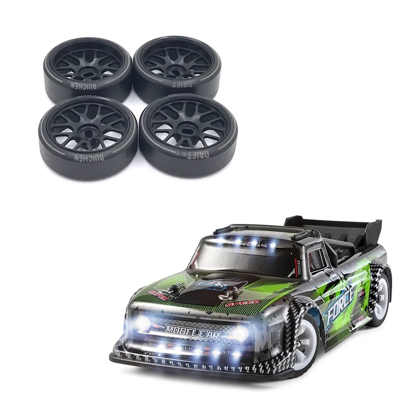 4 Uds llanta de rueda de Metal neumáticos de deriva de plástico duro para Wltoys 284131   K969 K989 P929 Mini-Z 1/28 RC piezas de actualización de coche