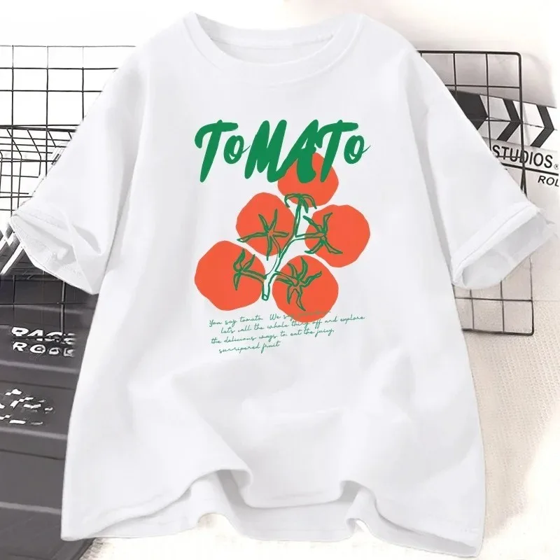 Tomato T Shirt Summer Garden T-Shirt Women Girl Farmers Market Tshirt Gift for Gardener Vintage Women Short Sleeve Tshirts