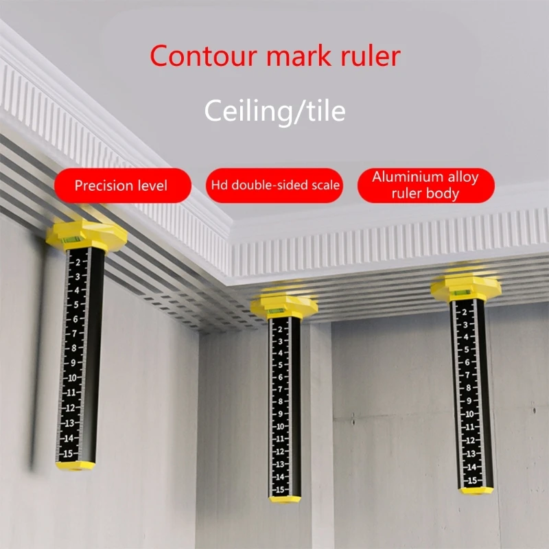 Equal Height Ruler Ceiling and Floor Tile Height Ruler Double Use Measuring Ruler Precisions Positioning Elevations Ruler