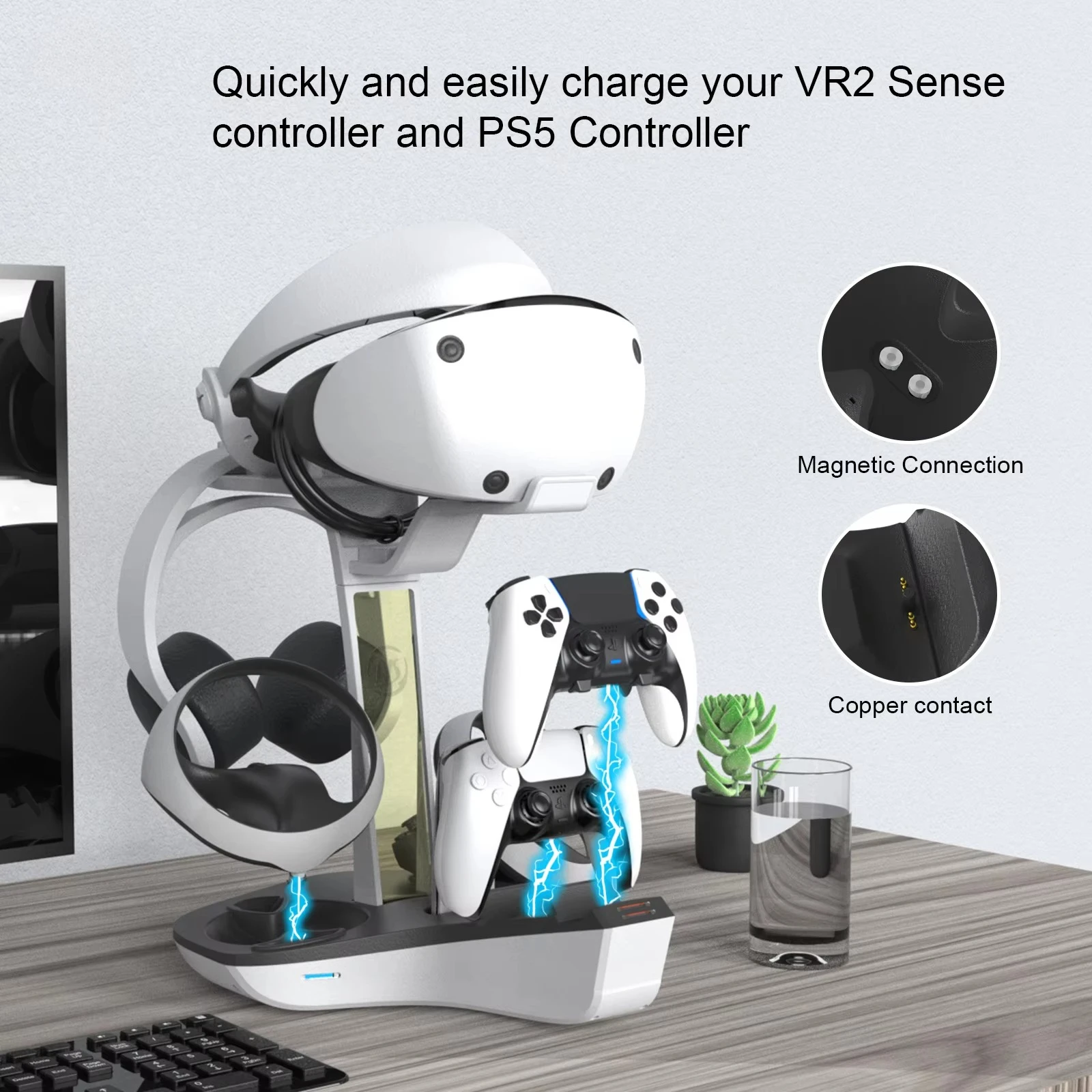 PS5 VR2コントローラー用、新しいJYS-P5156冷却 - Controller Stand Holder のレビューと価格