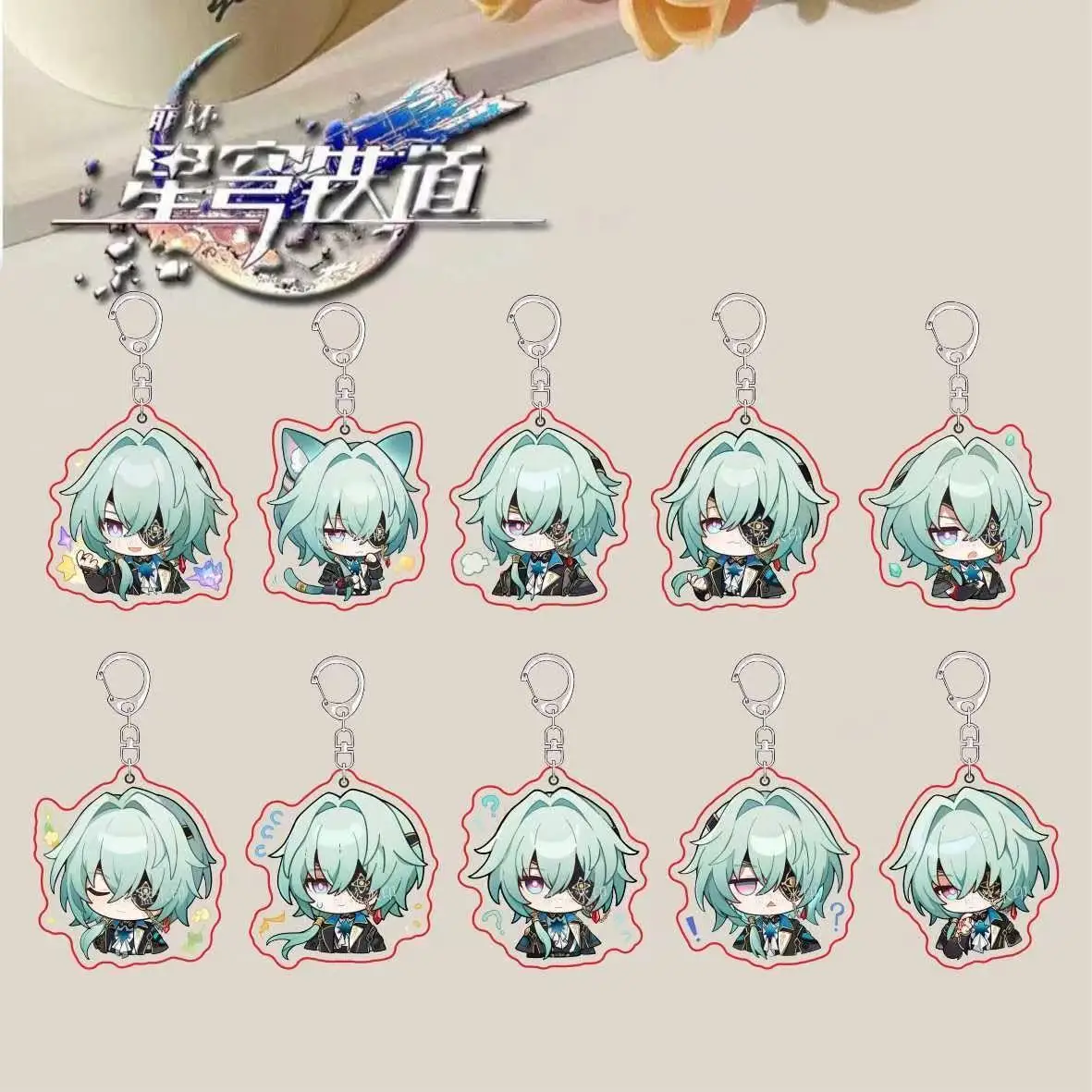 

New Honkai: Star Rail Game Anaxa Pendant Keychain Cute Cartoon Anime Key Ring Backpack Jewelry Accessories Cosplay Badge Gift