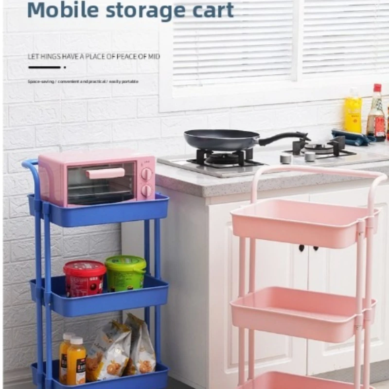 Multi‑Color 3‑Tier Slim Gap Rolling Trolley Cart with Wheels Space‑Saving Storage Organizer for Kitchen Narrow Gap Cabinet Side