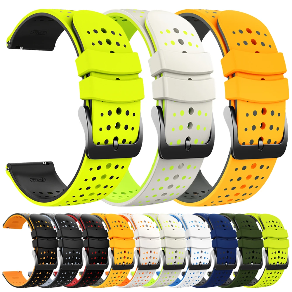 Two-Color Silicone Strap For Garmin Forerunner 165 645 265 255 570 Vivoactive 4 5 6 Replace 20/22mm Watch Band For Garmin Venu 4