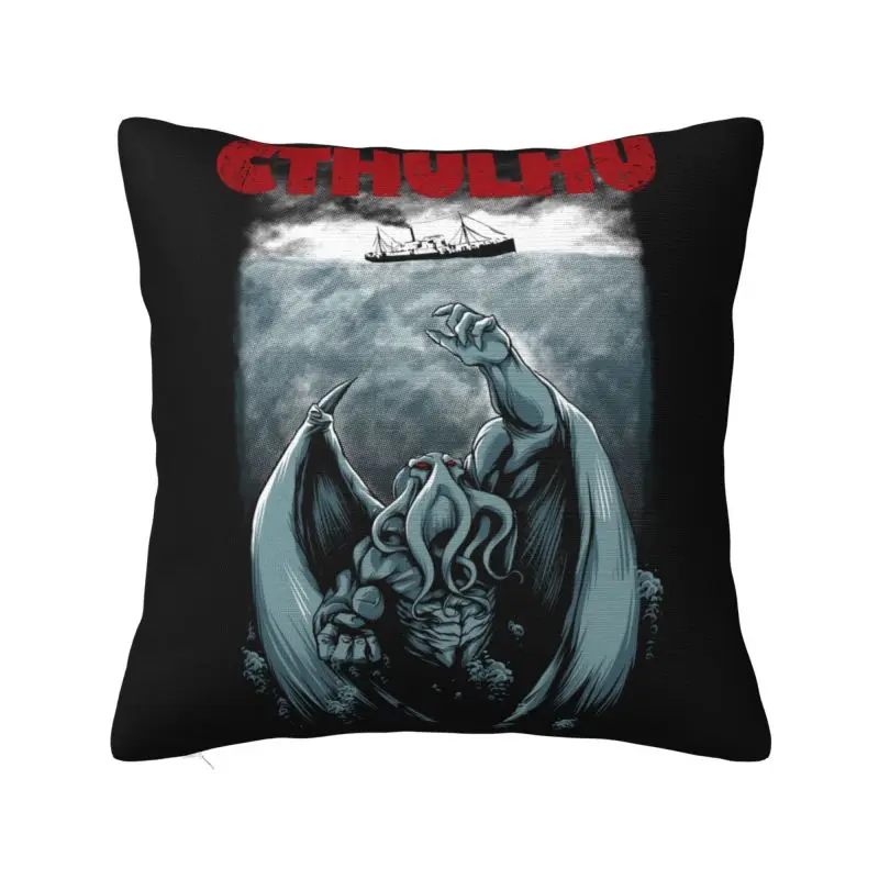 Parody Cthulhu Lovecraft Cushion Cover Polyester Movie Throw Pillow Case for Sofa Car Square Pillowcase Living Room Decoration