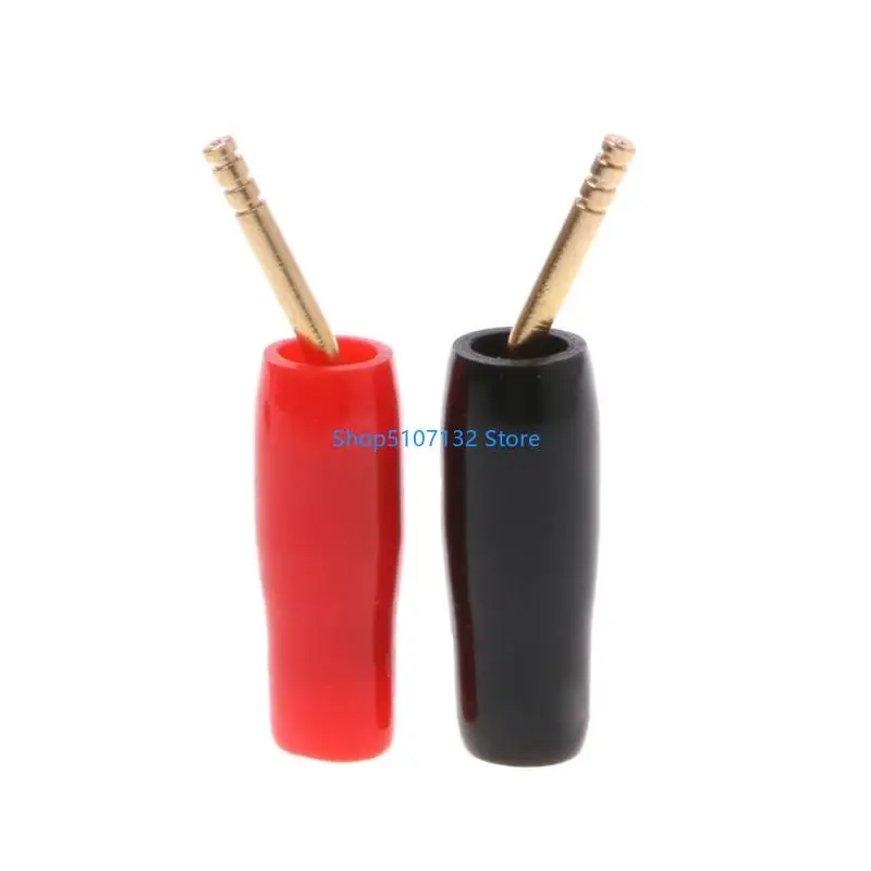 87HD 4 Pcs Wire Pin Terminal Plug Banana Plugs Speaker Screw Lock Cable Connectors