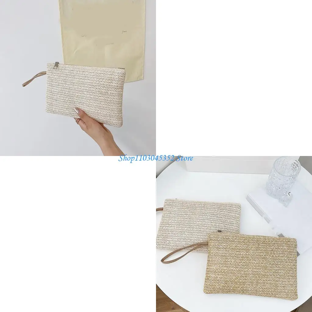 حقيبة يد منسوجة عملية البناء حقيبة عملات معدنية خفيفة الوزن تحمل موضة الصيف