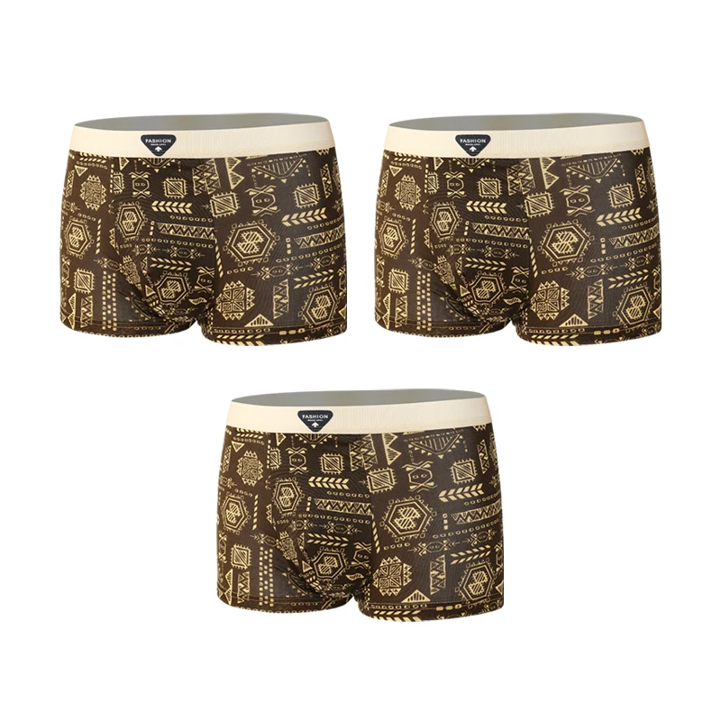 3pcs Men's lightweight and cool men's flat underwear with multiple options to choose from