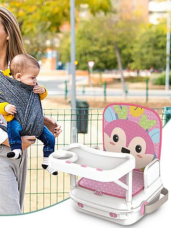 Baby Highchair Seat Toddler Foldable Feeding Booster Seat Lightweight Baby Feeder Seat Booster With Removable Tray for Meals