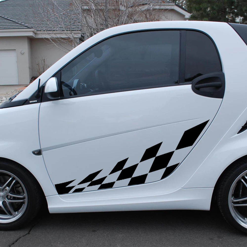 2PCS Car Door Side Lattice Vinyl Film Stickers for Smart Fortwo 2009 2010 2011 2013 2014 2015 2016 2017 2018 2019 2020 2021 2022 view 6
