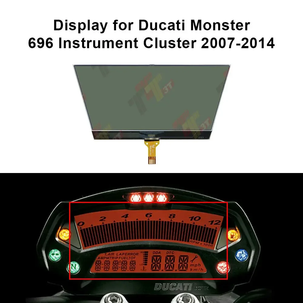 Motorcycle LCD Tachometer Instrument LCD Display for Ducati Monster 696 795 796 and 1100 Speedometer Gauge