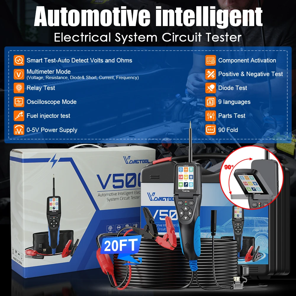 V500 Automobile Digital LCD Display Pen Circuit Tester 2 Years Warranty 12-24V Universal Fitment Diagnostic Tools Factory Price