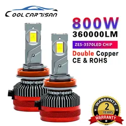 EAGLEVISION High Power Car LED HeadlightLamp  800W LED Bulb Canbus 7535 Chip 12v 24v  Canbus 9005 9006 9012 H1 H4 H7 H11 12V 24V