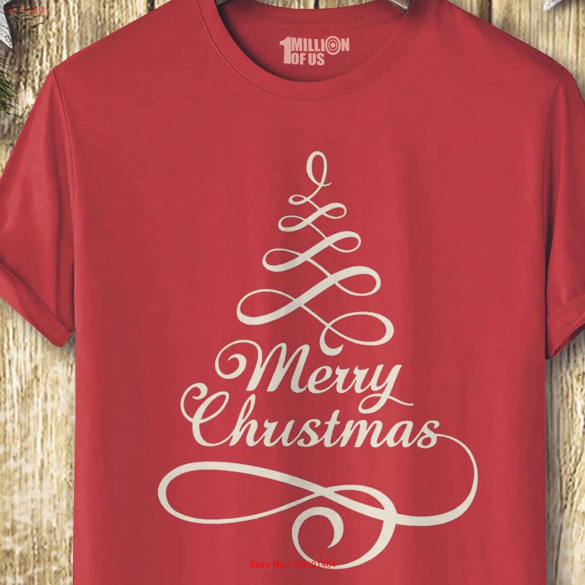 Mens Or Ladies 'Merry Christmas Tree' T Shirt sizes XS XXL UK 6 18 long or short sleeves