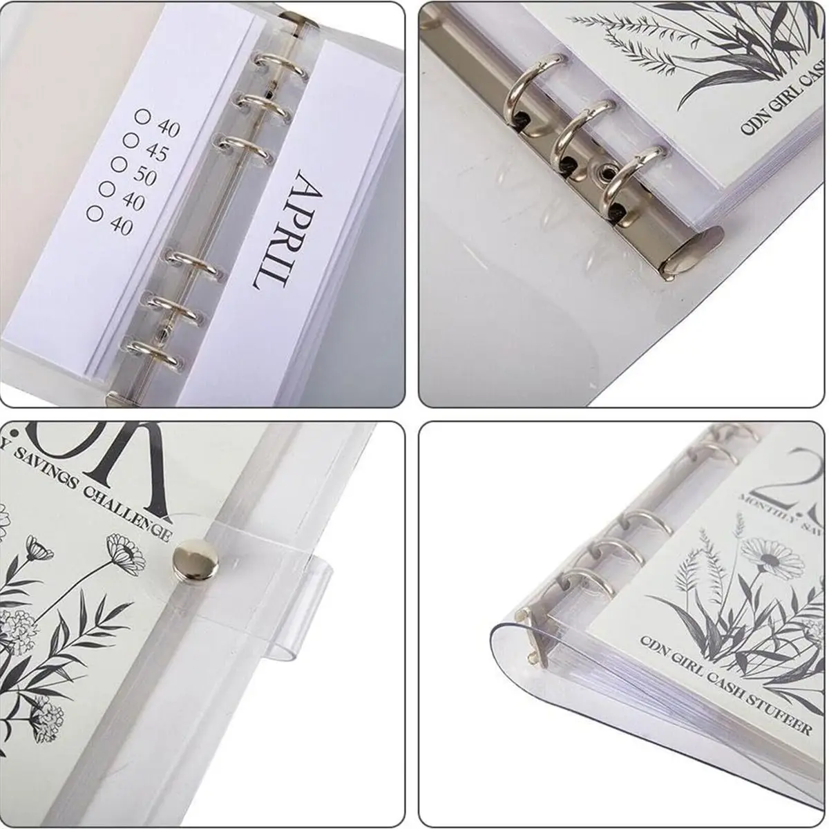 Vertical Savings Challenge Money Clip Loose-Leaf Savings Clip Savings Challenge 2.5K/5K/10K Binder Savings Couple 100-Day Saving