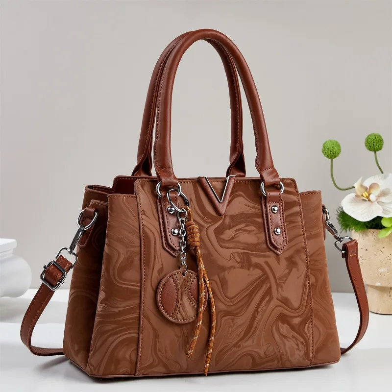 2026 New Women's Crossbody Bag Fashion High Quality Women's Shopping Bag Solid Color Large Capacity Mom Handheld Storage Bag