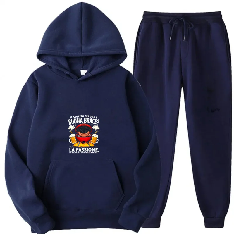 مجموعة هوديي رمادية مطبوعة نمط نص جيد هدفين العاطفة