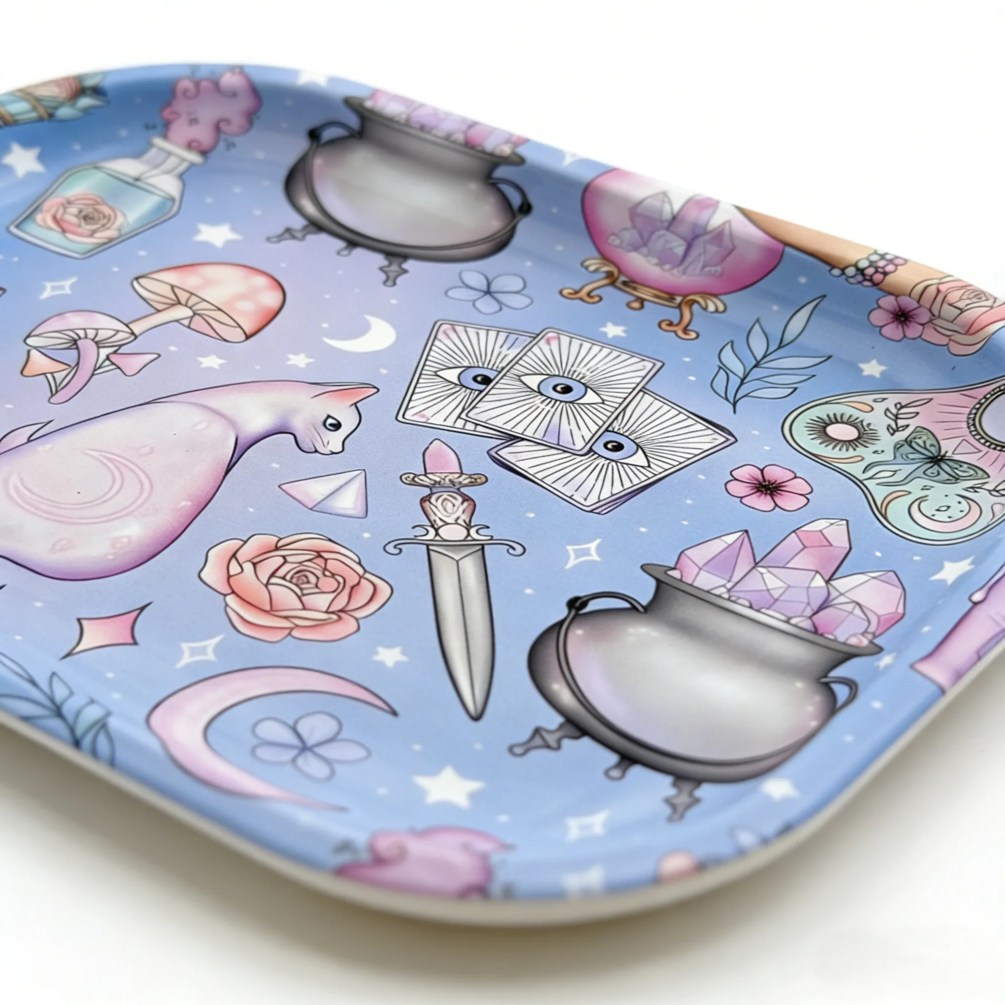1/2 Pack Mystical Cats Herb Grinder Rolling Tray image 3