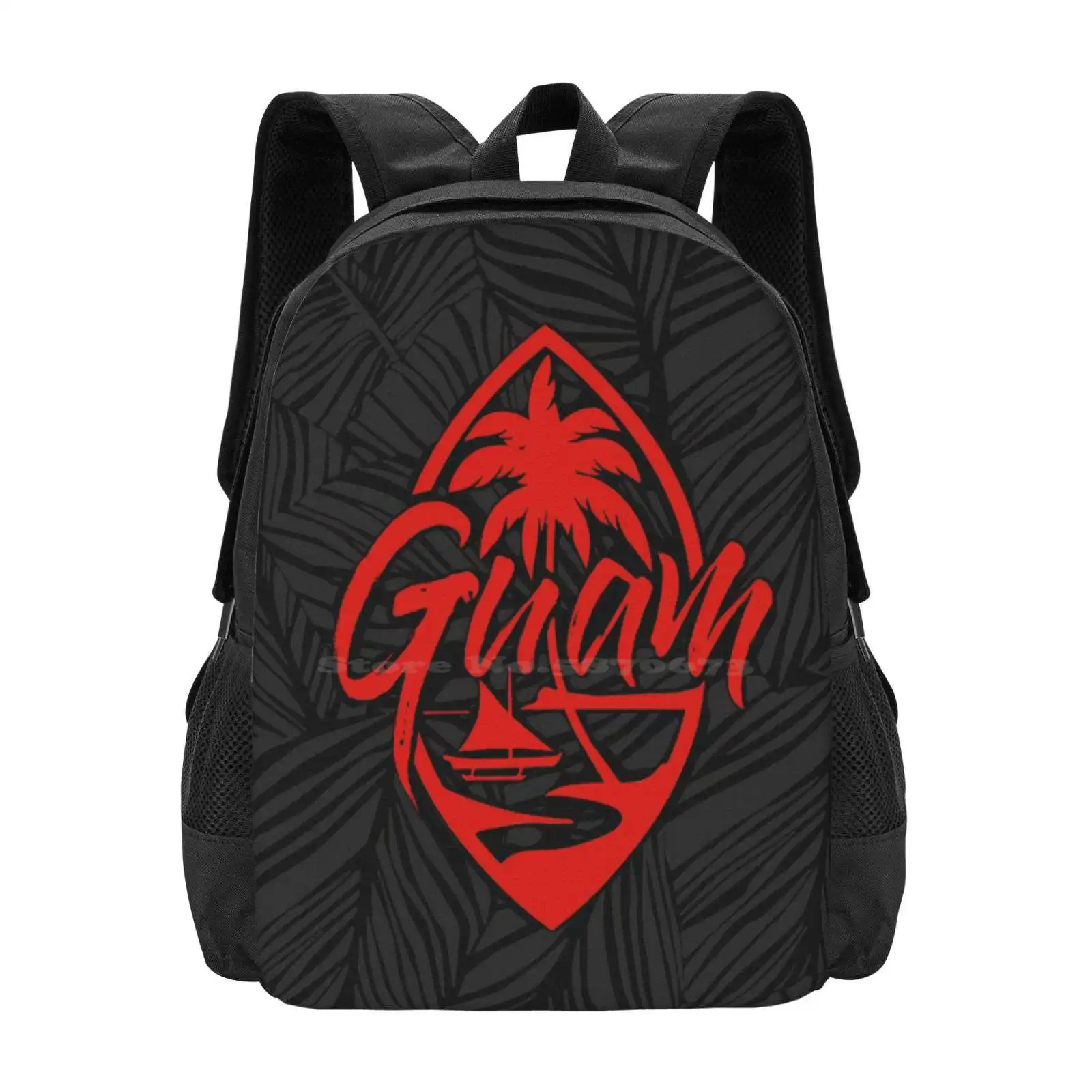 Guam Island Red Fashion Pattern Design Travel Laptop School Backpack Bag Hafa Adai 671 Pacific Islanders Guamanian Chamorro