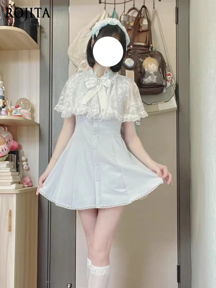 

Ground Bud Clothing Lolita Cloak Dress 2025 New Summer Thin Princess Dress Daily Lolita White Dress for Women