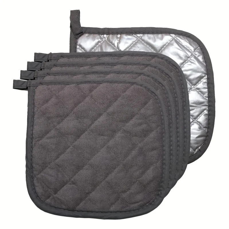 4pcs Mixed Solid Color Placemat Set, Basic Square Heat-Resistant Pot Stand Quilted Liner Small Tripod Cloth Heat-Insulating Mat