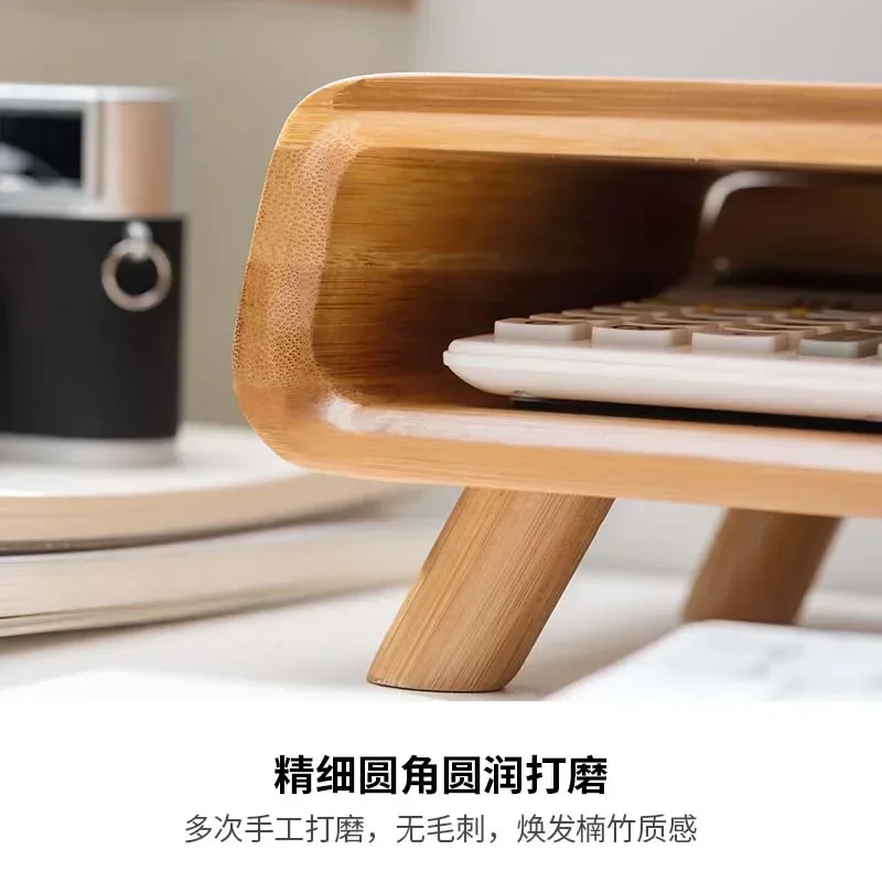 Computer Monitor Height Increasing Shelf Base Neck Protection Keyboard Storage Bracket Laptop Desktop Storage Box Office