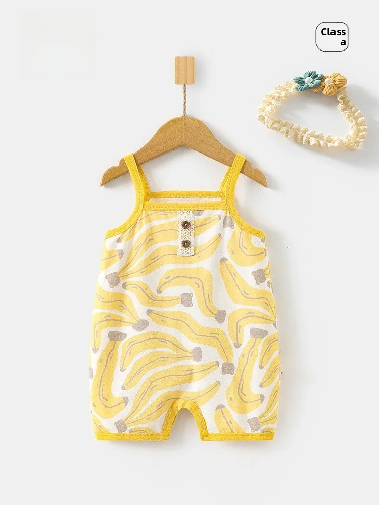 

Брендовый летний тонкий комбинезон-боди для малышей с низкой талией, хлопковые шорты с подтяжками, детская одежда