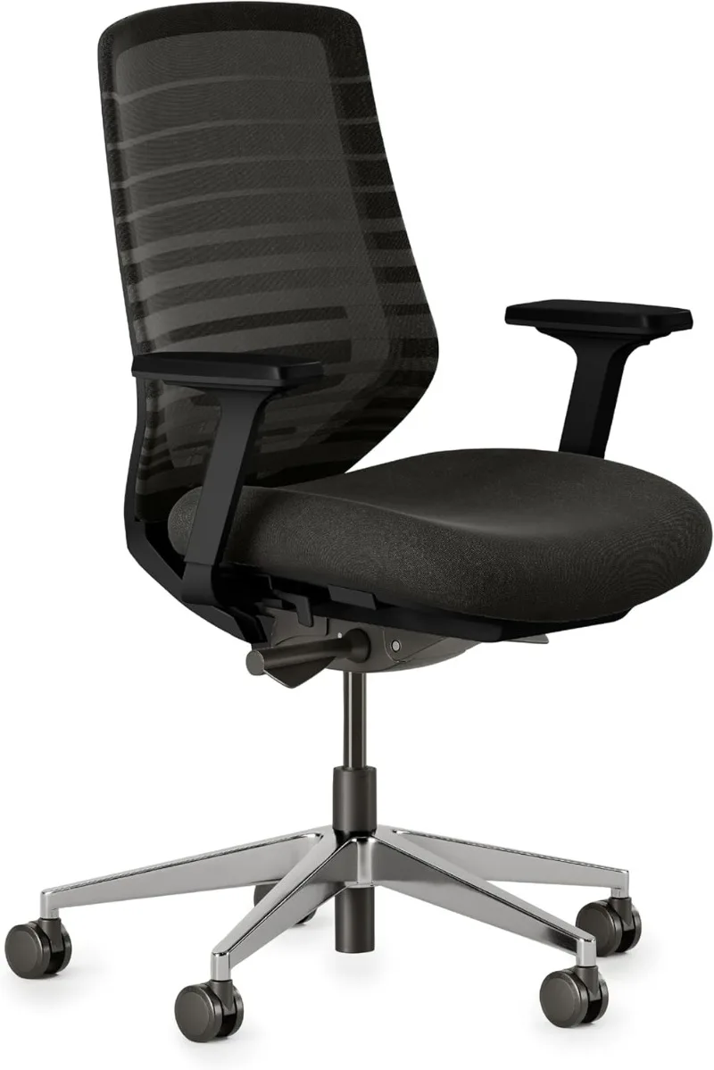 Ergonomic Chair - A Versatile Desk with Adjustable Lumbar Support, Breathable Mesh Backrest, and Smooth Wheels