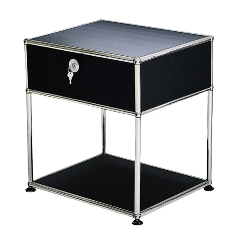 Medieval home bedroom light luxury bedside table Internet celebrity ins simple module combination storage locker